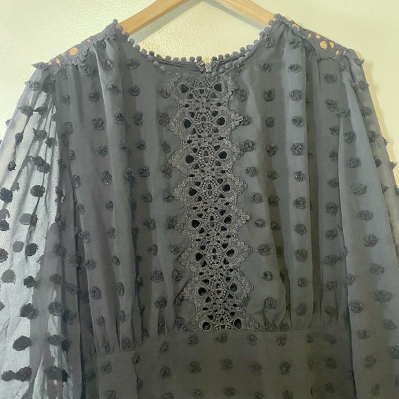 Lust or Love Black Embroidered Lace Long Sleeve Dress - Picture 6 of 11